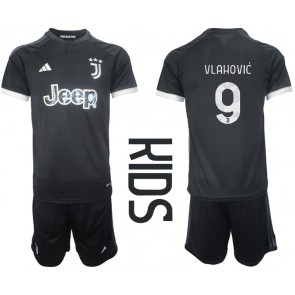 Juventus Dusan Vlahovic #9 Replika Babytøj Tredje sæt Børn 2023-24 Kortærmet (+ Korte bukser)